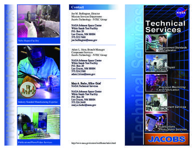TECHNICAL SERVICES  Contact Joe M. Bullington, Director Mission Services Department Jacobs Technology - NTEC Group
