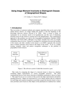 Using Image Moment Invariants to Distinguish Classes of Geographical Shapes J. F. Conley, I. J. Turton, M. N. Gahegan 1  Pennsylvania State University