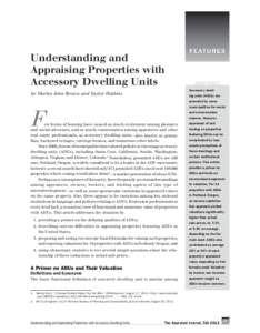 Understanding and Appraising Properties with Accessory Dwelling Units abstract Accessory dwell-