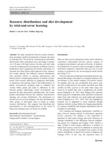 Behav Ecol Sociobiol:65–80 DOIs00265ORIGINAL ARTICLE  Resource distributions and diet development