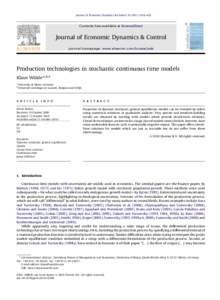 Production technologies in stochastic continuous time models
