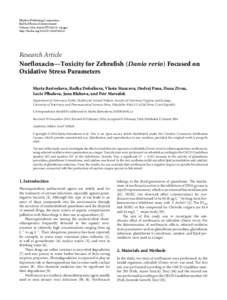Norfloxacin—Toxicity for Zebrafish (Danio rerio) Focused on Oxidative Stress Parameters