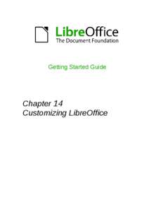 Getting Started Guide  Chapter 14 Customizing LibreOffice  Copyright