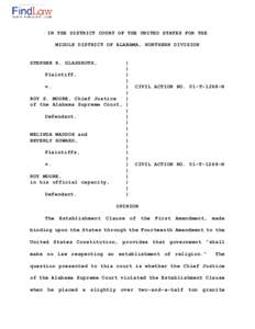 IN THE DISTRICT COURT OF THE UNITED STATES FOR THE MIDDLE DISTRICT OF ALABAMA, NORTHERN DIVISION STEPHEN R. GLASSROTH,  )