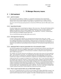 TX Manager Recovery Issues Rev1.doc  David A EgolfTX Manager Recovery Issues