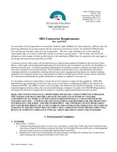 Safety and Risk Services MSC07University of New Mexico Albuquerque, NMTelephoneFAX
