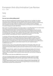 European Anti-discrimination Law Review No[removed]Italy Case law First court case on ethnic profiling rejected