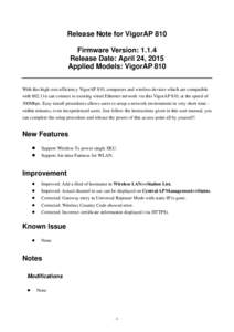 Microsoft Word - VigorAP810 V1.1.4 release note.doc