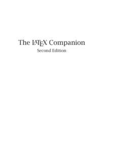 TLC2, ch-front.tex,v: 1.29, p.i  The LaTEX Companion Second Edition  TLC2, ch-front.tex,v: 1.29, p.ii