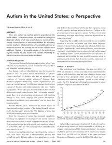 Autism in the United States: a Perspective  ABSTRACT