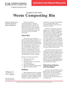 Agriculture and Natural Resources  Compost Units Series Worm Composting Bin