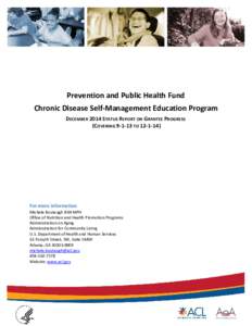 Prevention and Public Health Fund - Chronic Disease Self-Management Education Program