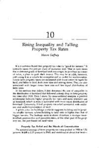 10 Rising Inequality and Falling Property Tax Rates Mason Gaffney