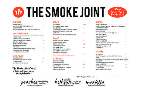 The Smoke Joint Menu 2014 TABLOID