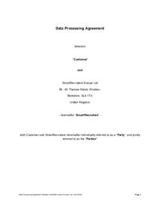 Data Processing Agreement  between “Customer”