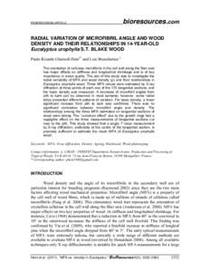 PEER-REVIEWED ARTICLE  bioresources.com RADIAL VARIATION OF MICROFIBRIL ANGLE AND WOOD DENSITY AND THEIR RELATIONSHIPS IN 14-YEAR-OLD