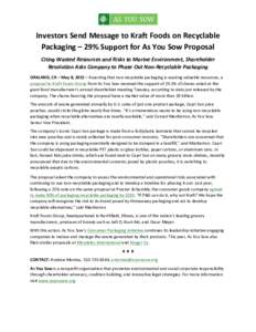 Microsoft Word - release-investors-send-message-to-kraft-foods-on-recyclable-packaging–29%-support-for-as-you-sow-proposal.docx