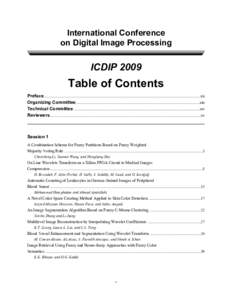 International Conference on Digital Image Processing ICDIPTable of Contents