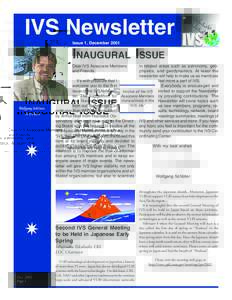 IVS Newsletter Issue 1, December 2001 INAUGURAL ISSUE Dear IVS Associate Members and Friends,
