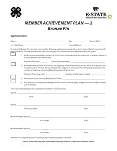 4H671 Member Achievement Plan 2 - Bronze Pin (Interactive)