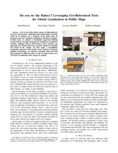 Do you see the Bakery? Leveraging Geo-Referenced Texts for Global Localization in Public Maps Noha Radwan Gian Diego Tipaldi