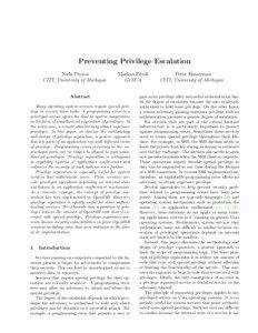 Preventing Privilege Escalation Niels Provos CITI, University of Michigan