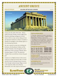 Ancient Greece Detailed Itinerary Islands, Myths and Legends  Dec 04/14