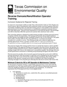 Texas Commission on Environmental Quality Curriculum Guidance