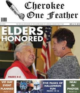 50 CENTS  THE OFFICIAL NEWSPAPER OF THE EASTERN BAND OF CHEROKEE INDIANS SINCE 1965 NOV. 6-12, 2014