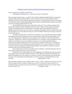 Southern Campaign American Revolution Pension Statements & Rosters Pension Application of Matthew Harris S31730 Transcribed and annotated by C. Leon Harris. Revised 17 March[removed]State of Georgia, Greene County – on t