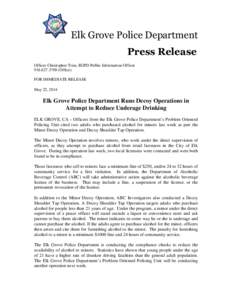 EGPD Press Release - Minor Decoy Operation May 2014