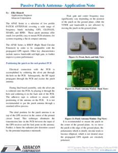 Passive Patch Antenna- Application Note