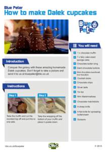 Blue Peter  How to make Dalek cupcakes You will need 1 x chocolae muffin
