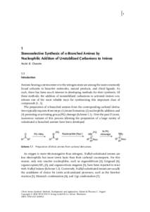 j1  1 Stereoselective Synthesis of a-Branched Amines by Nucleophilic Addition of Unstabilized Carbanions to Imines Andre B. Charette