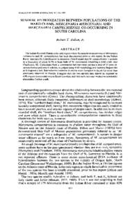 BULLETIN OF MARINE SCIENCE, 50(3): ,1992  MINIMAL HYBRIDIZATION BETWEEN POPULATIONS OF THE HARD CLAMS, MERCENARIA MERCENARIA AND MERCENARIA CAMPECHIENSIS, CO-OCCURRING IN SOUTH CAROLINA
