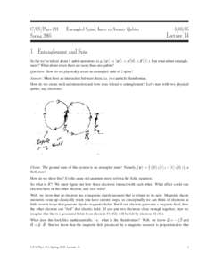 C/CS/Phys 191  Entangled Spins, Intro to Atomic Qubits Spring 2005