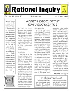 RATIONAL INQUIRY  VOLUME 10, ISSUE 4 The San Diego Association for Rational Inquiry