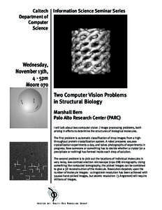 Caltech Department of Computer Science  Information Science Seminar Series