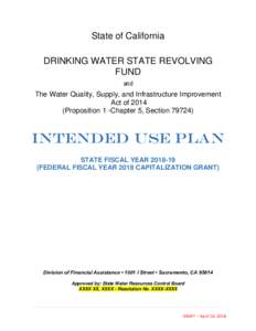 State of California DRINKING WATER STATE REVOLVING FUND and  The Water Quality, Supply, and Infrastructure Improvement