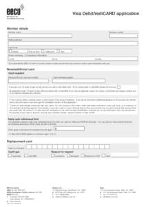 Reset Form  Visa Debit/rediCARD application Banking for the ExxonMobil Community