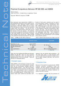 Glow Discharge Optical Emission Spectroscopy TECHNICAL NOTE 25