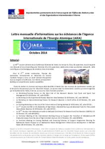 1  Représentation permanente de la France auprès de l’Office des Nations unies et des Organisations internationales à Vienne  N°14