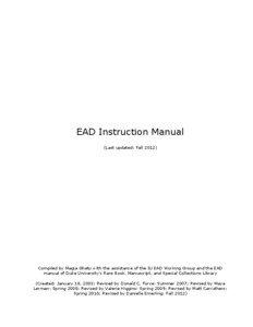 EAD Instruction Manual (Last updated: Fall 2012)