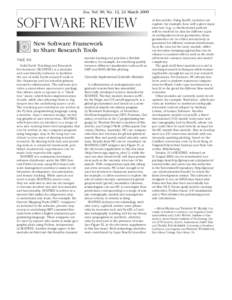 Eos, Vol. 90, No. 12, 24 Marchsoftware review New Software Framework to Share Research Tools PAGE 104