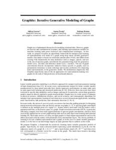 Graphite: Iterative Generative Modeling of Graphs  Aditya Grover* Stanford University 