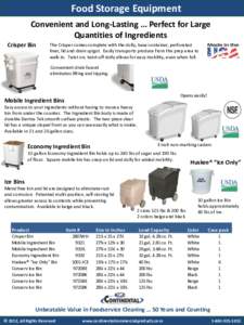 Food Storage Equipment Convenient and Long-Lasting … Perfect for Large FoodofStorage Equipment Quantities Ingredients