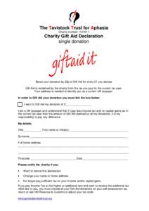 Microsoft Word - Gift Aid single donation form