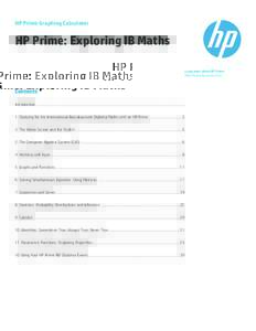HP Prime Graphing Calculator  HP Prime: Exploring IB Maths Learn more about HP Prime: http://www.hp-prime.com