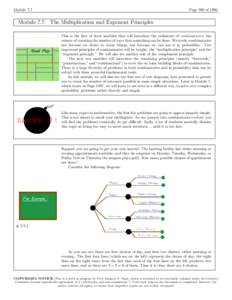 Module 7.7  Page 990 ofModule 7.7: The Multiplication and Exponent Principles This is the first of three modules that will introduce the rudiments of combinatorics, the