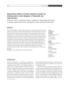 Q US Government 2006 Journal of Water and Health | 04.1 | Neurosensory effects of chronic exposure to arsenic via drinking water in Inner Mongolia: II. Vibrotactile and